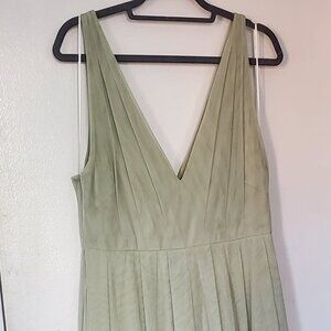 H&M Pastel Sage Tulle V-Neck Dress